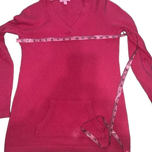 Lilly Pulitzer Sawyer Hooded Cashmere Hooded Sweater Bright Pink sz XS READ - Picture 7 of 11